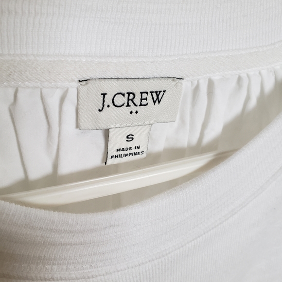 J.Crew Factory White Eyelet Back Sweatshirt - Picture 10 of 11